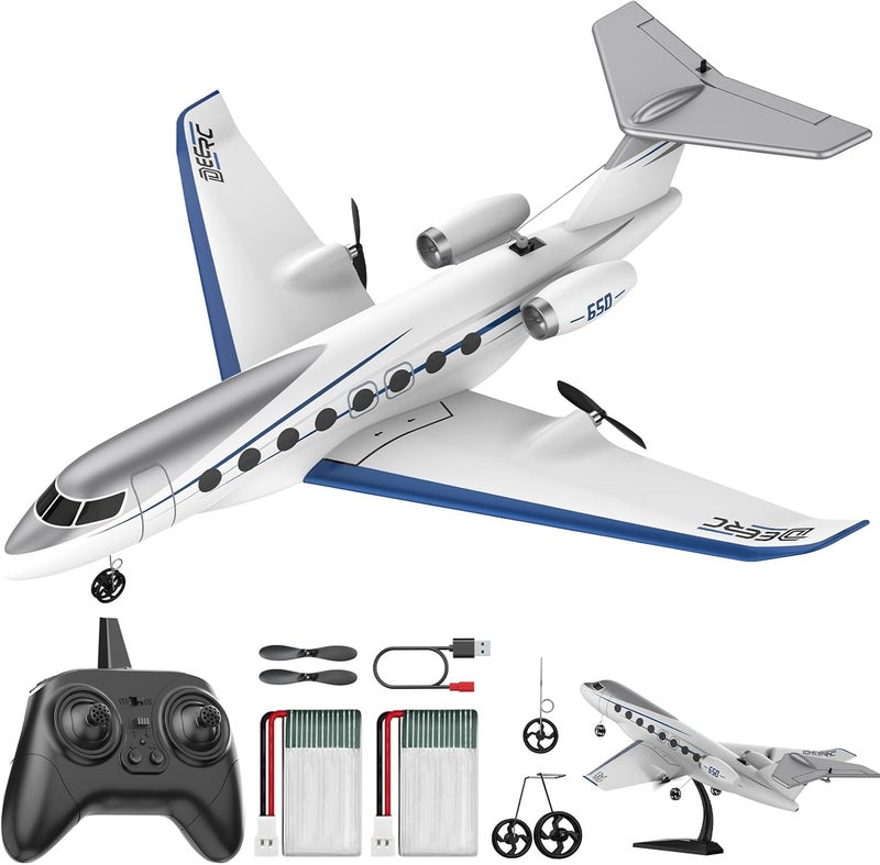 DEERC G650 RC Plane Private Jet,3-CH Remote Control Airplane Toys,2.4GHz 6-axis Gyro Stabilizer RTF Hobby Glider Aircraft Plane Easy to Fly for Beginners Kids Adults - Image 1
